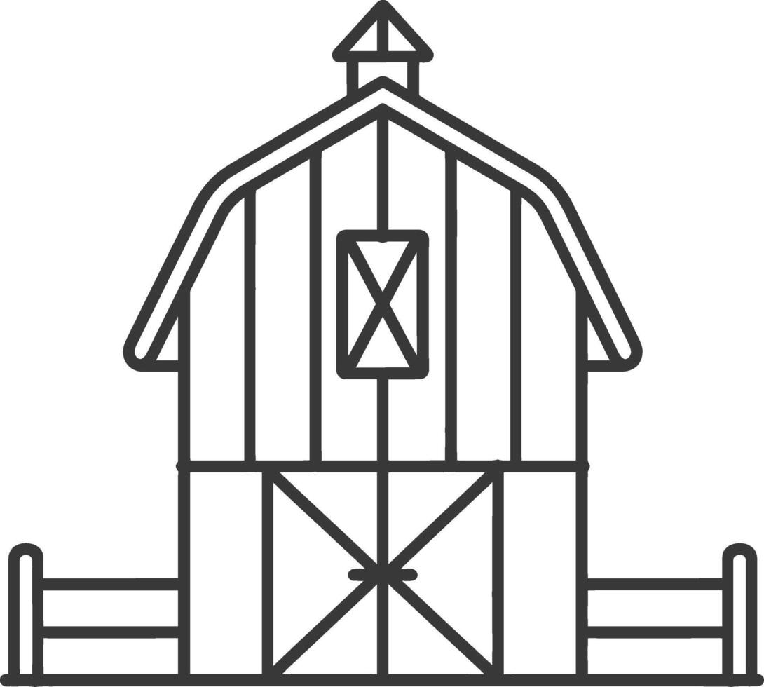 minimalist line art icon barn logo symbol vector