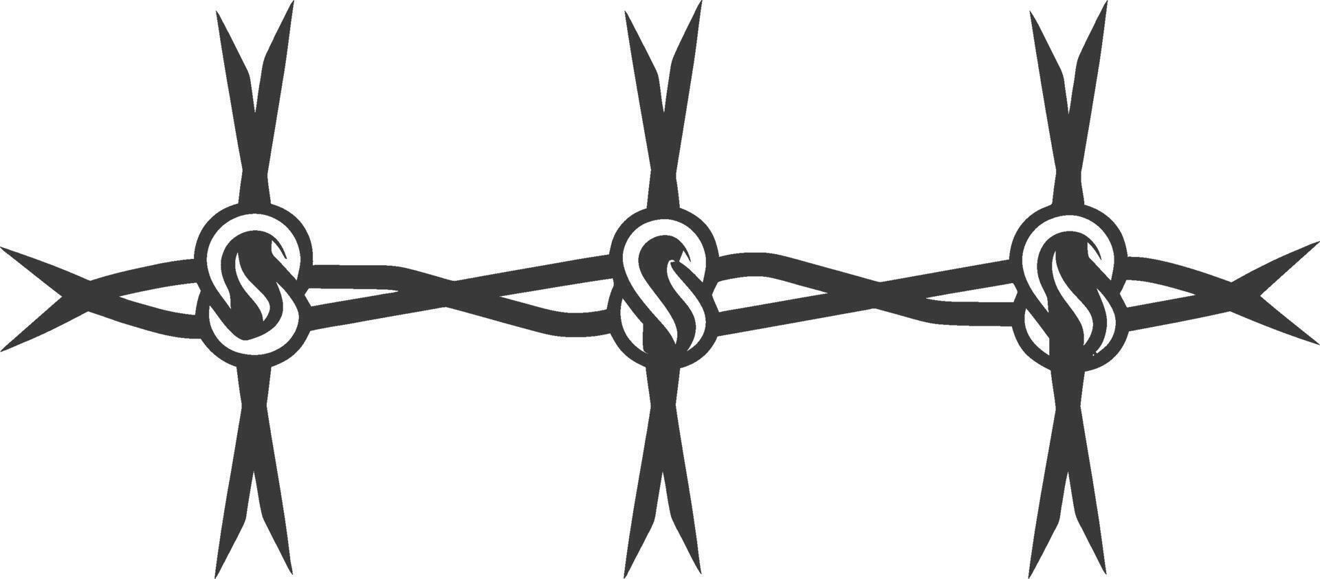 minimalist line art icon barbed wire logo symbol vector