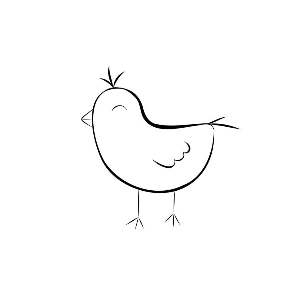 Sketch of a chick. Simple illustration in doodle style. vector