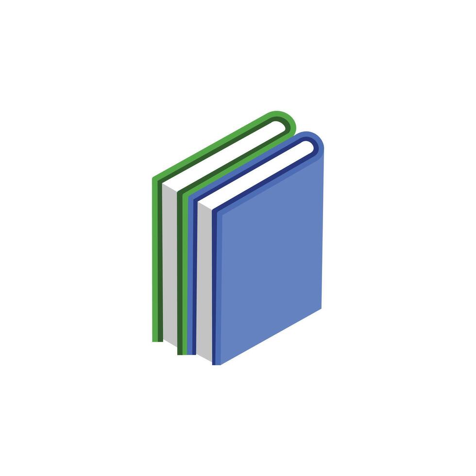 Book icon in isometric 3d style isolated on white background. Education symbol. design elements of book illustrations for various educational needs vector