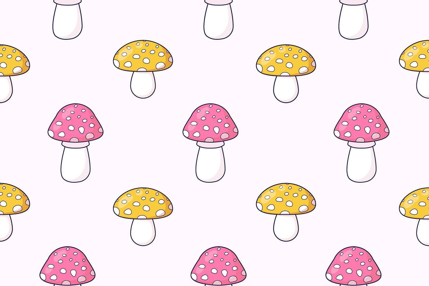 Seamless pattern of fly agarics. Autumn print. Forest mushrooms. illustration vector