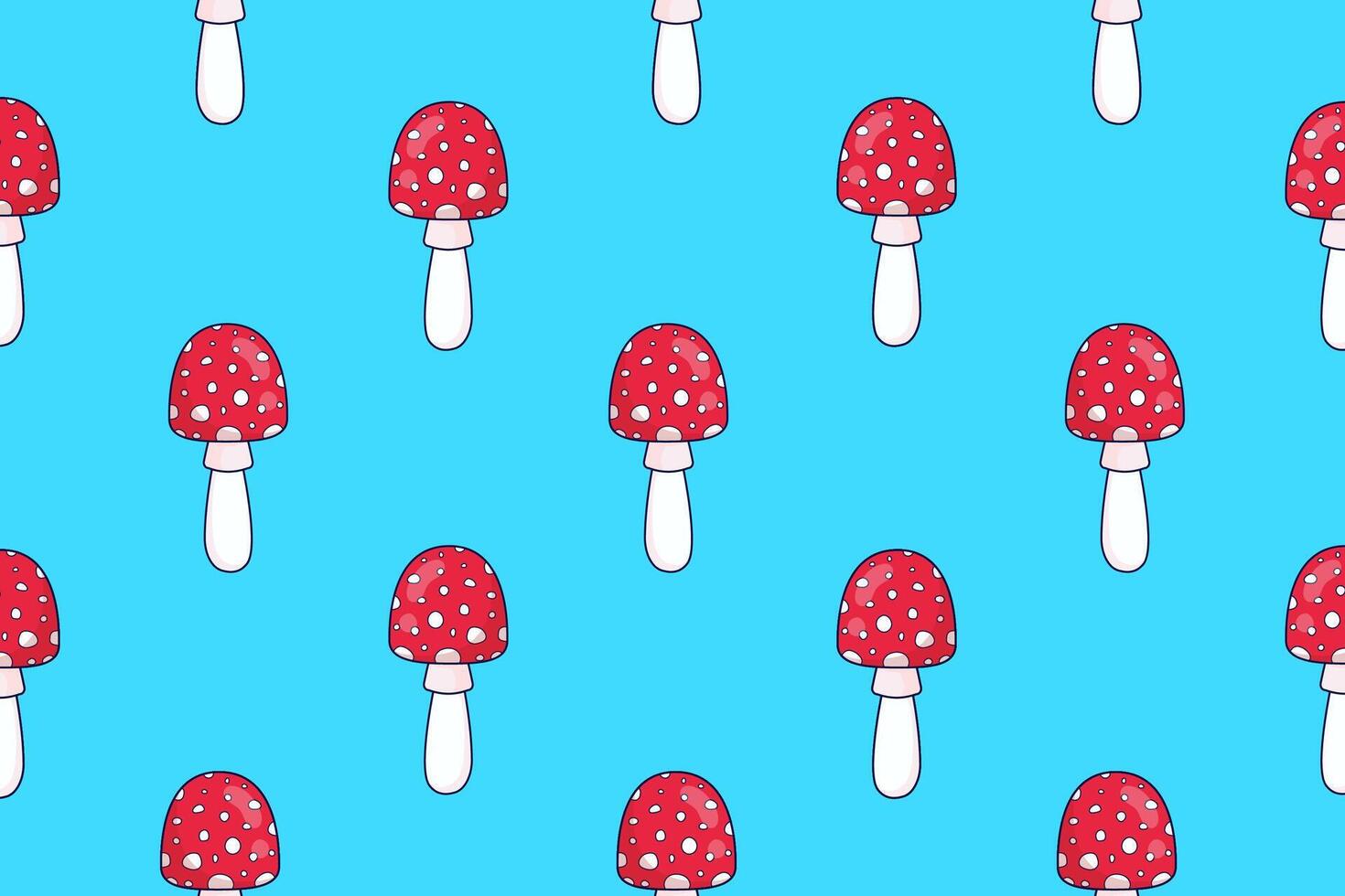 Seamless pattern of fly agarics. Autumn print. Forest mushrooms. illustration vector
