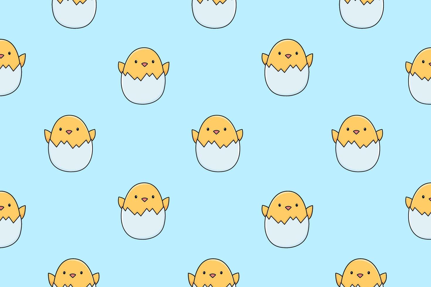Seamless pattern. Newborn chick. illustration vector