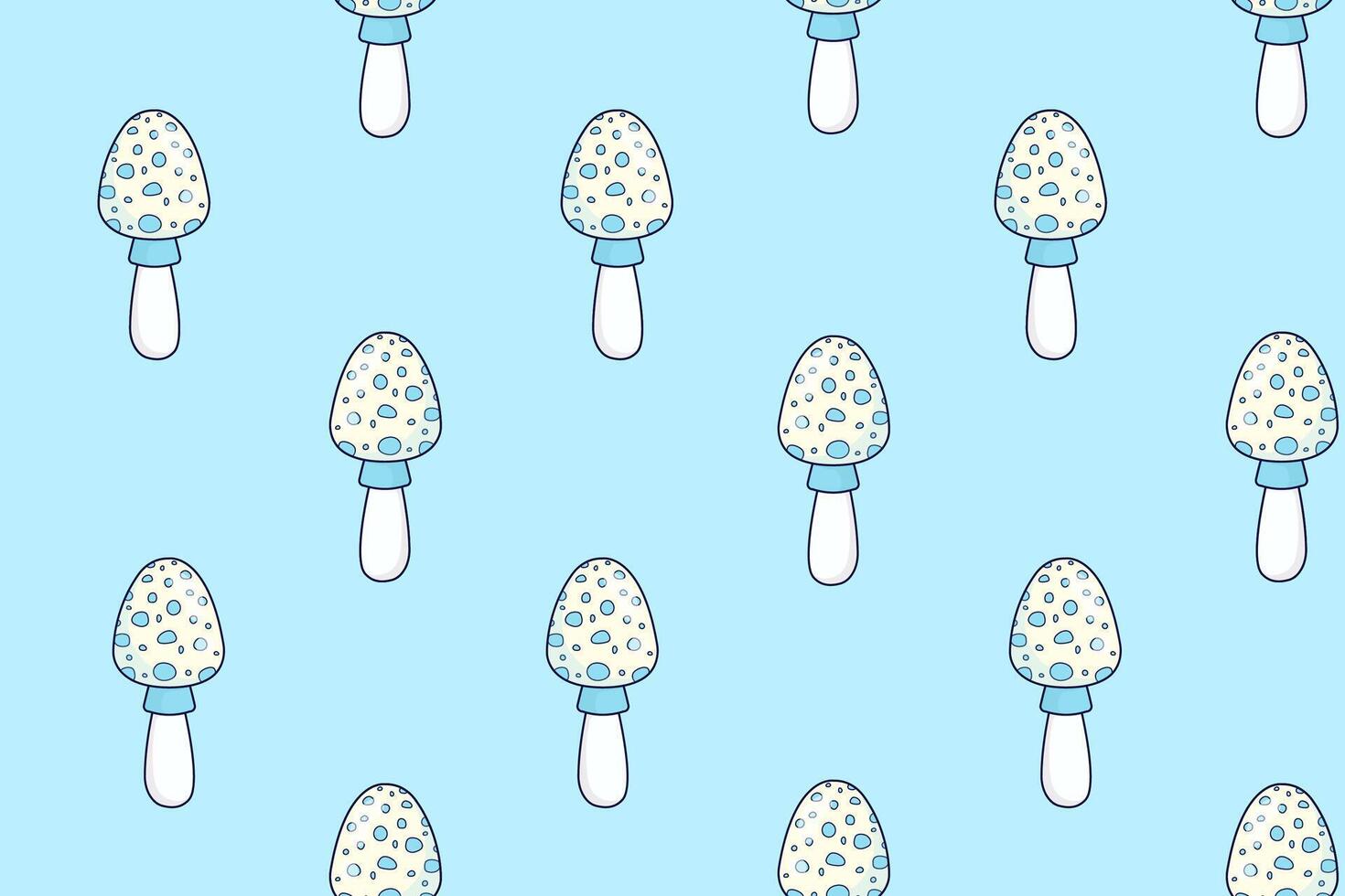 Seamless pattern of fly agarics. Autumn print. Forest mushrooms. illustration vector