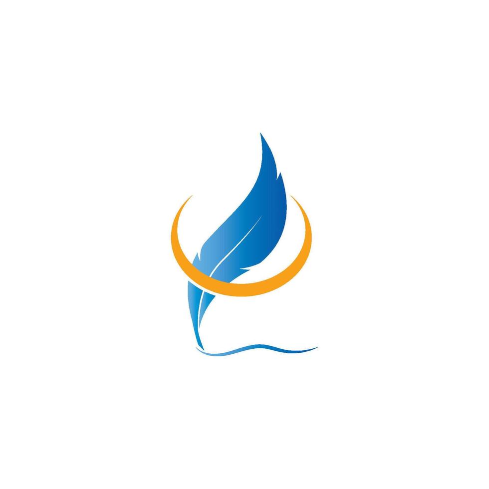 feather logo template vector
