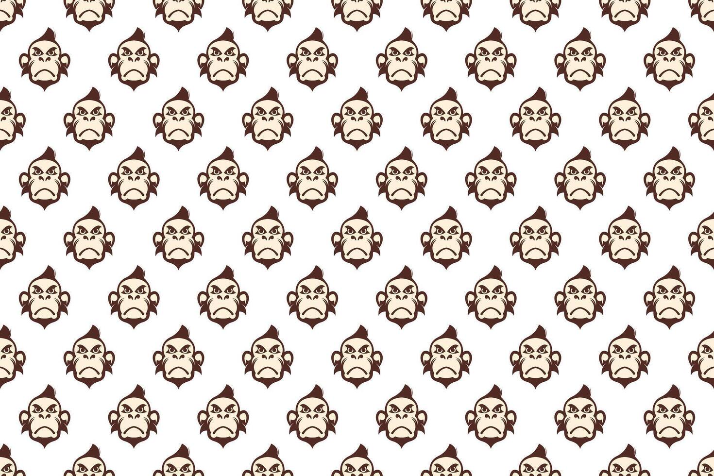 Monkey head seamless pattern background vector