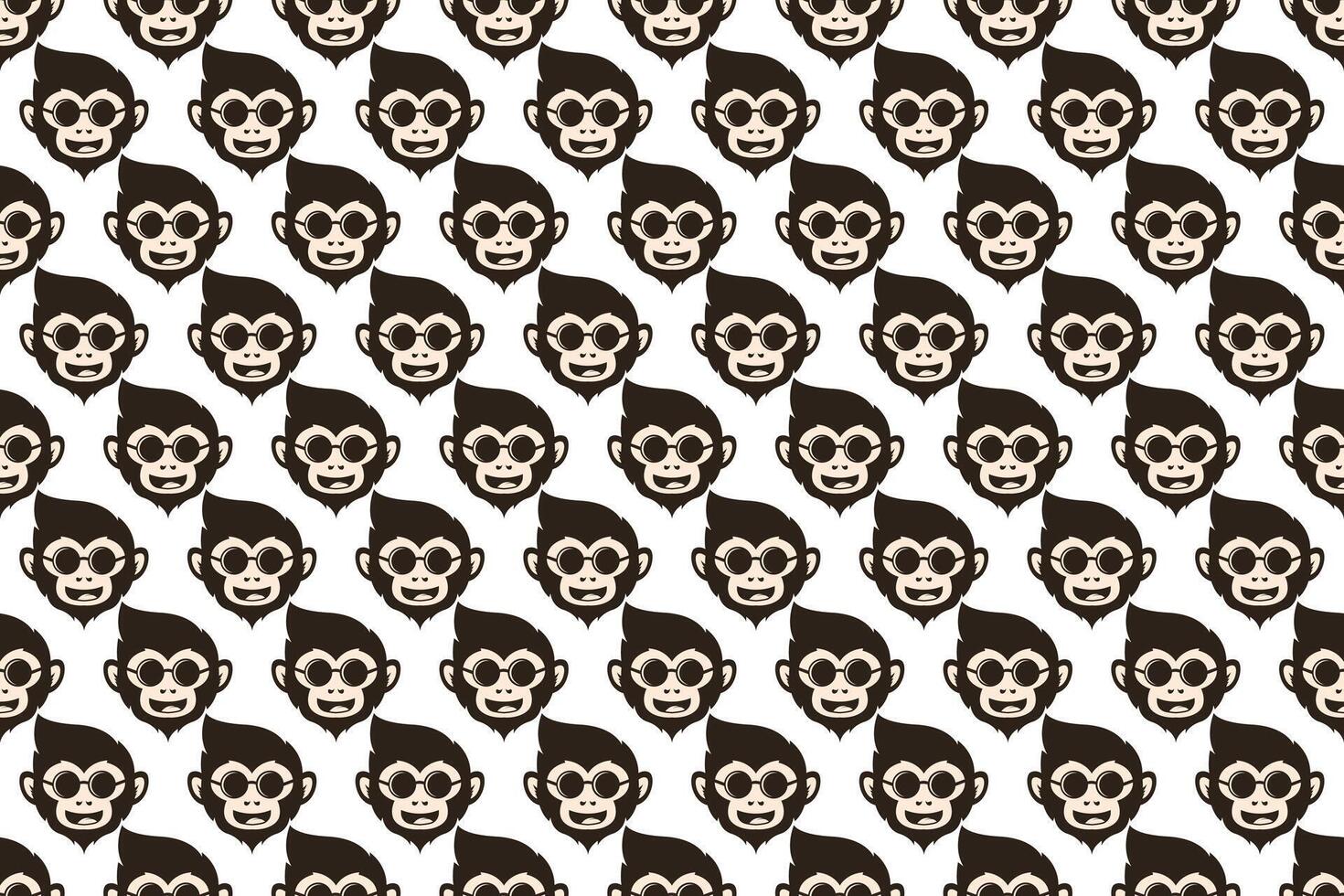 Monkey head seamless pattern background vector