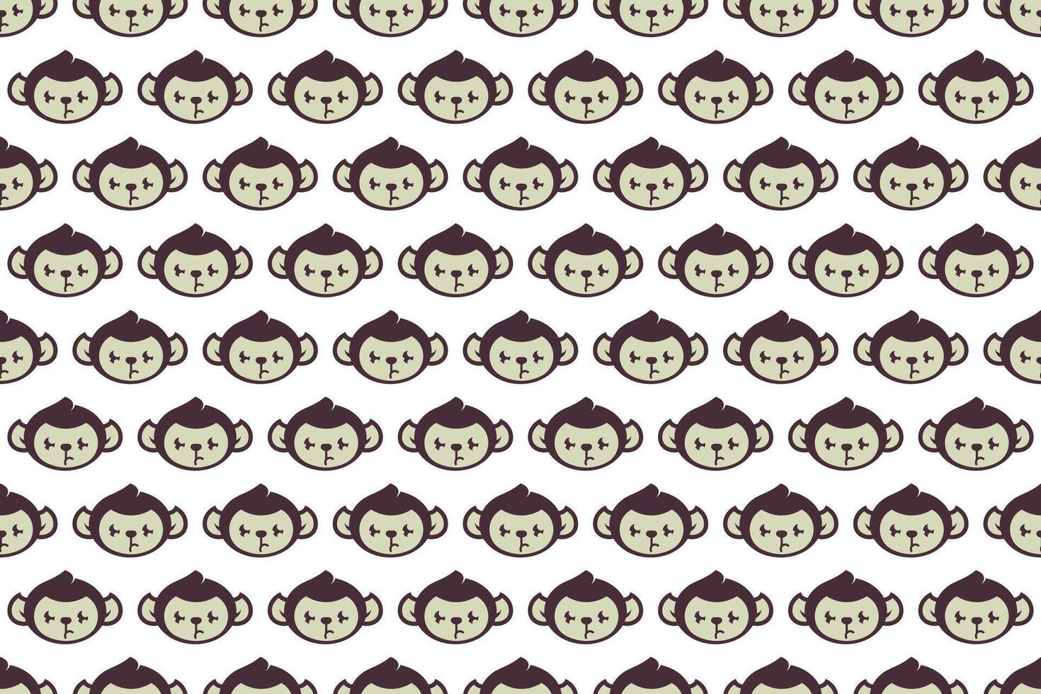 Monkey head seamless pattern background vector