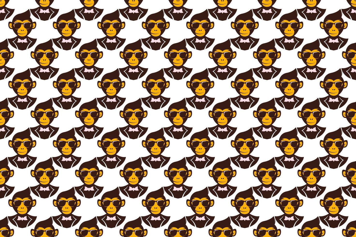 Monkey head seamless pattern background vector