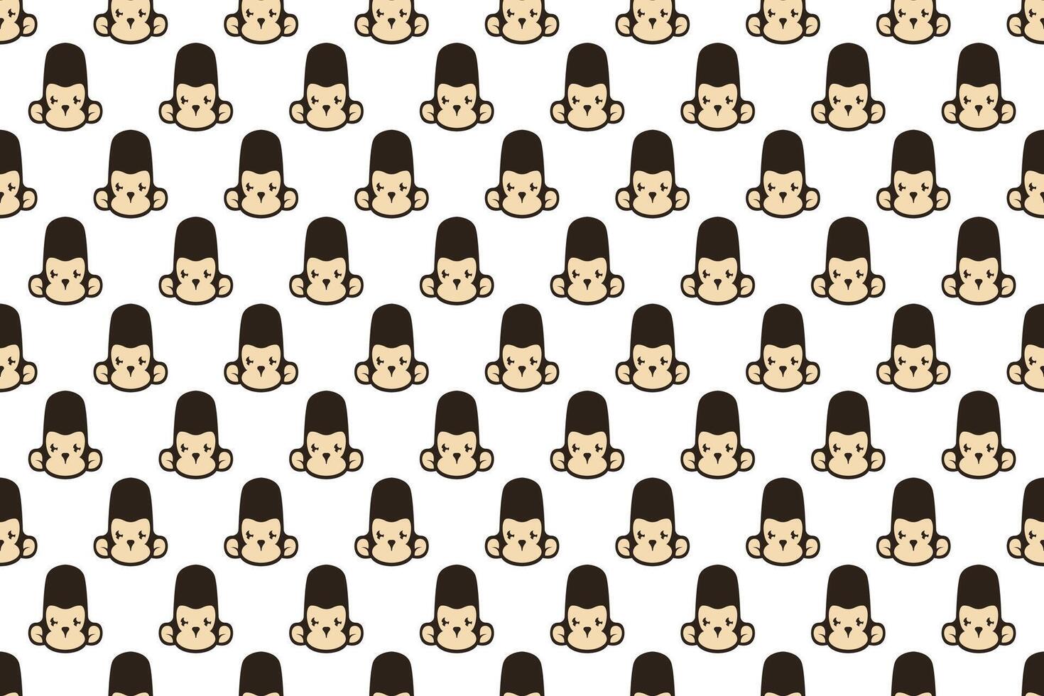 Monkey head seamless pattern background vector