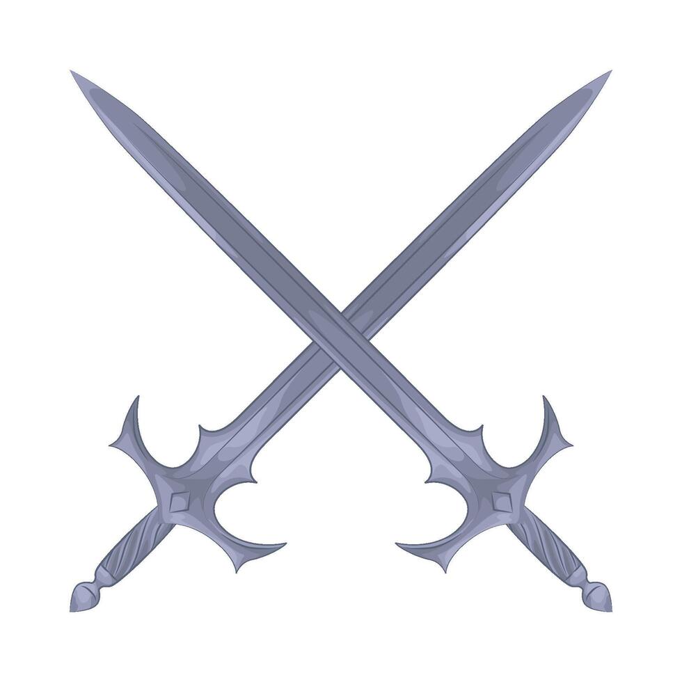 Illustration of crossed sword vector