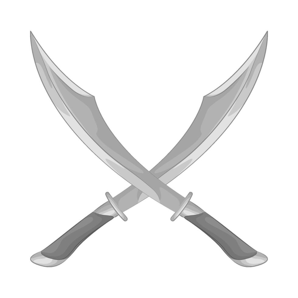 Illustration of crossed sword vector