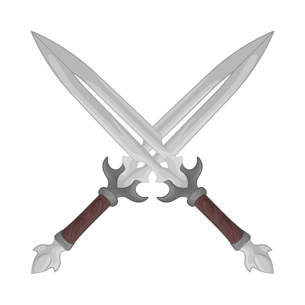 Illustration of crossed sword vector