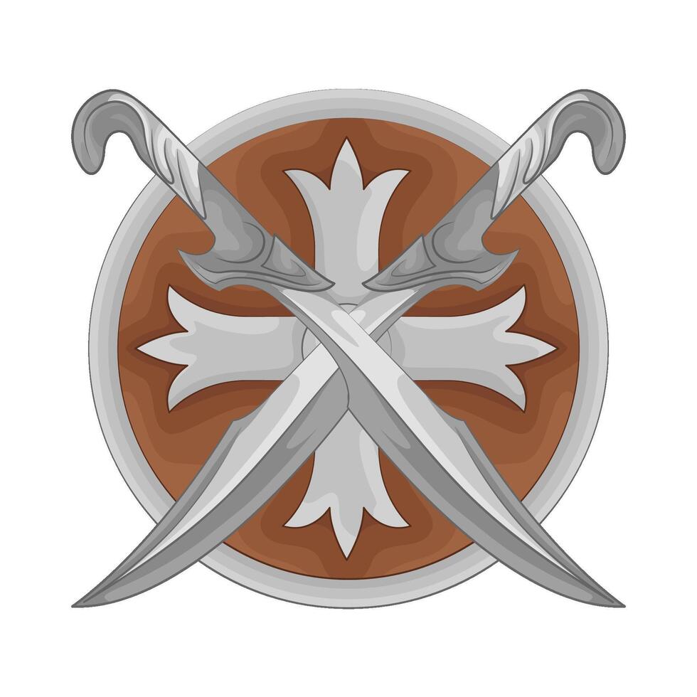 Illustration of sword and shield vector