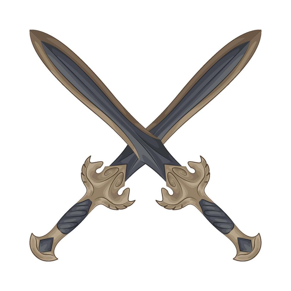 Illustration of crossed sword vector