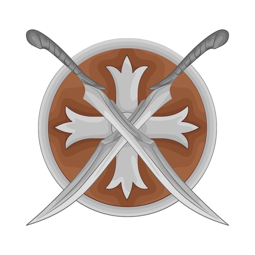 Illustration of sword and shield vector
