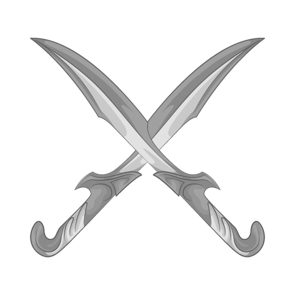 Illustration of crossed sword vector