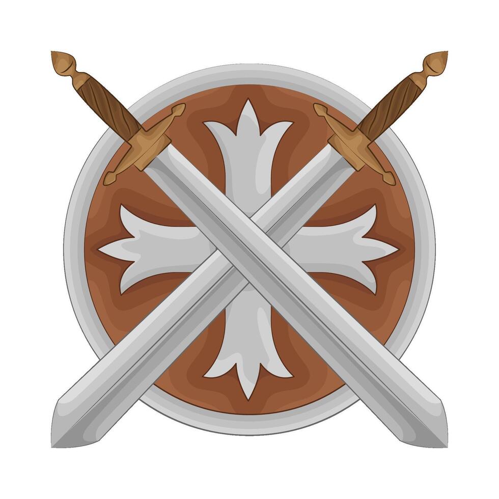 Illustration of sword and shield vector