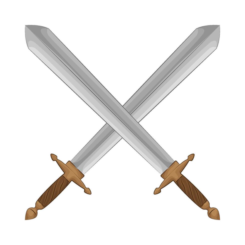 Illustration of crossed sword vector