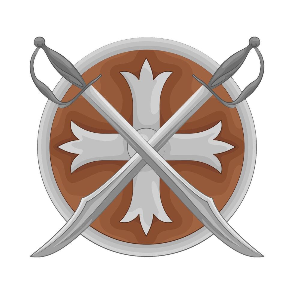 Illustration of sword and shield vector