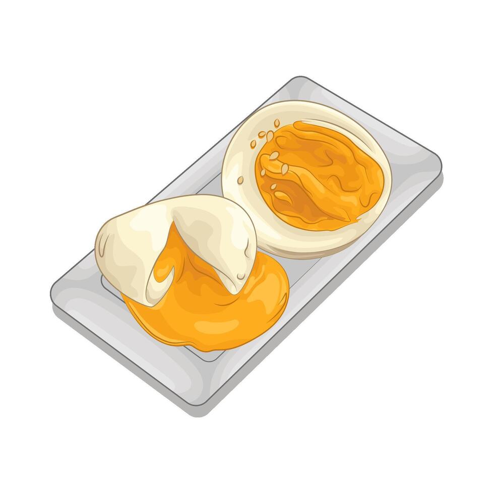 Illustration of soft boiled egg vector