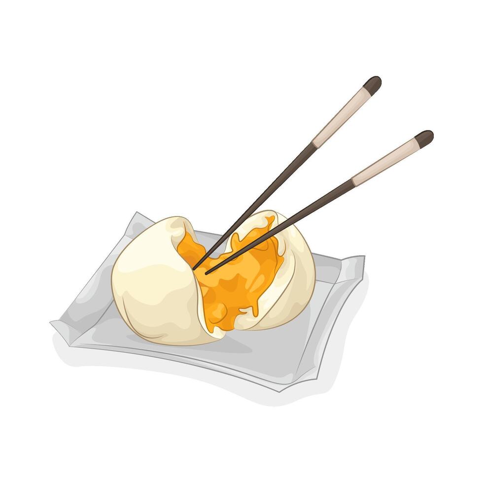 Illustration of soft boiled egg vector