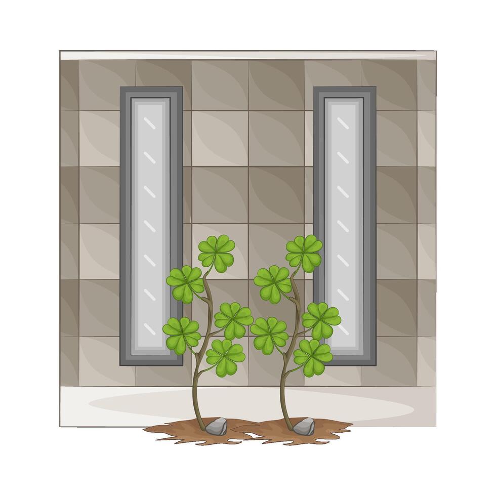 Illustration of house wall vector