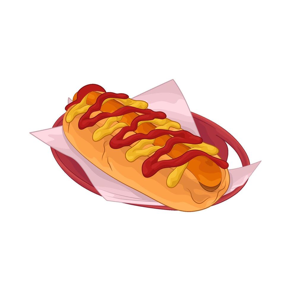 Illustration of hotdog vector