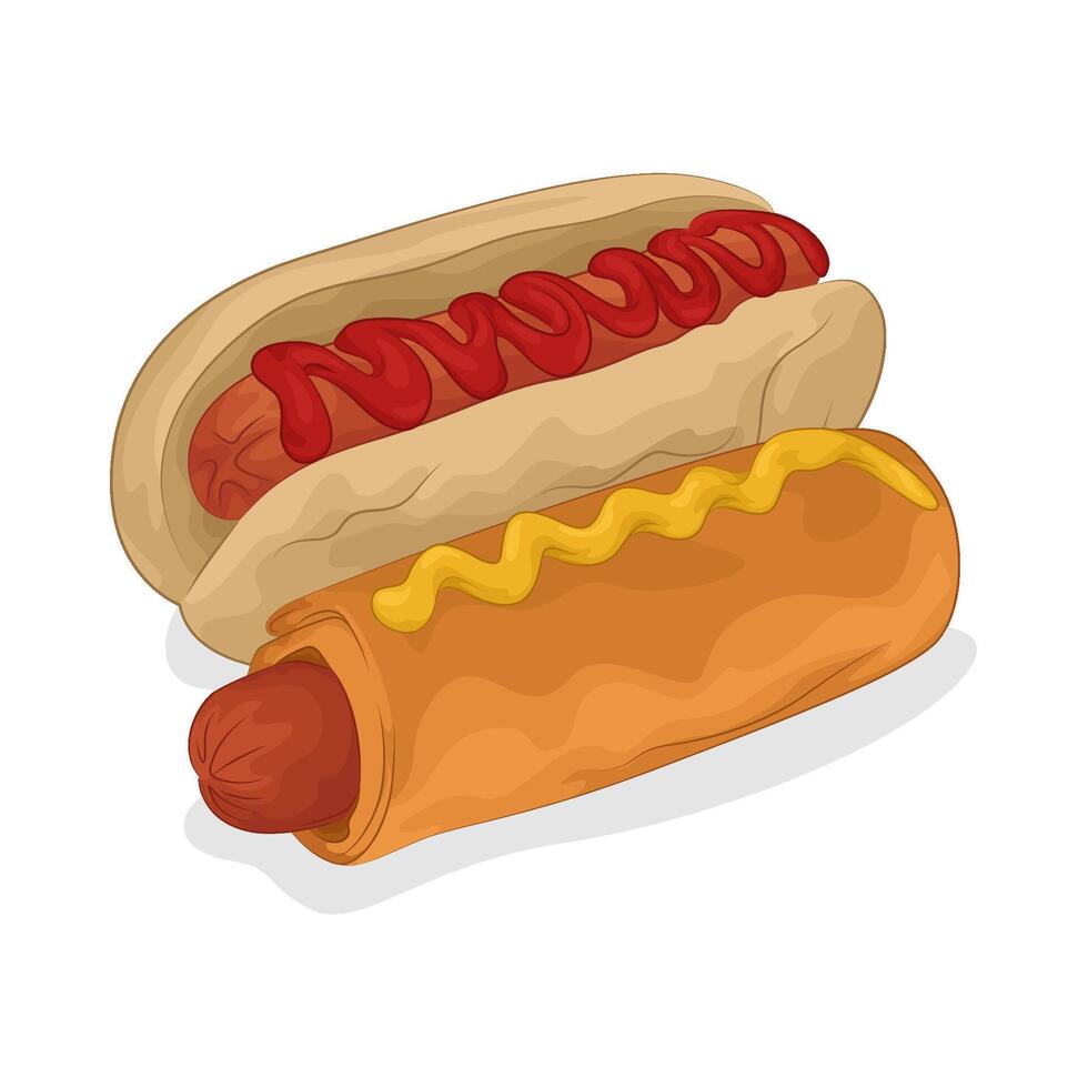 Illustration of hotdog vector