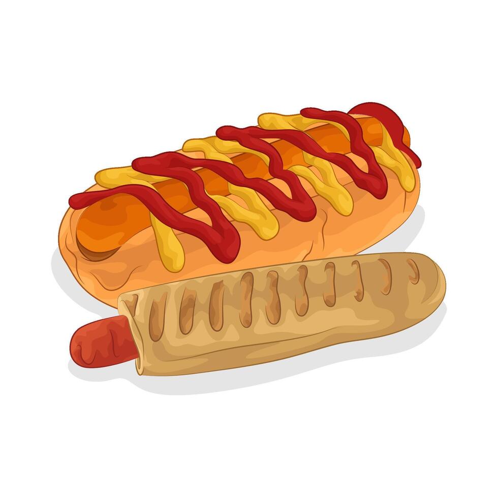 Illustration of hotdog vector