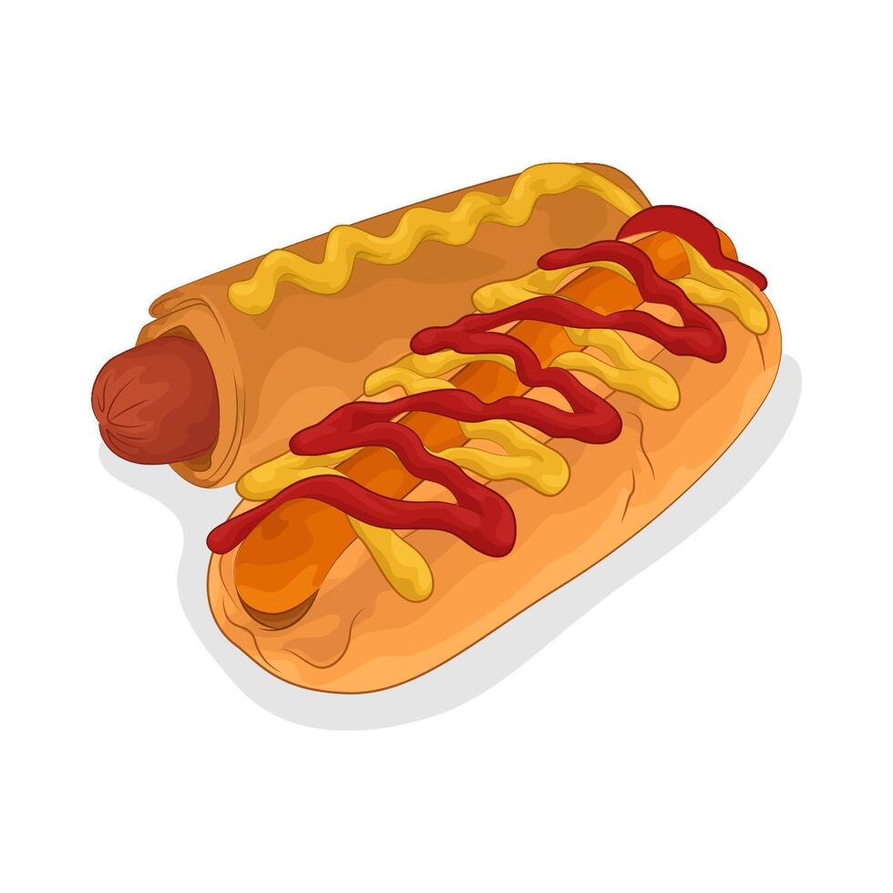 Illustration of hotdog vector