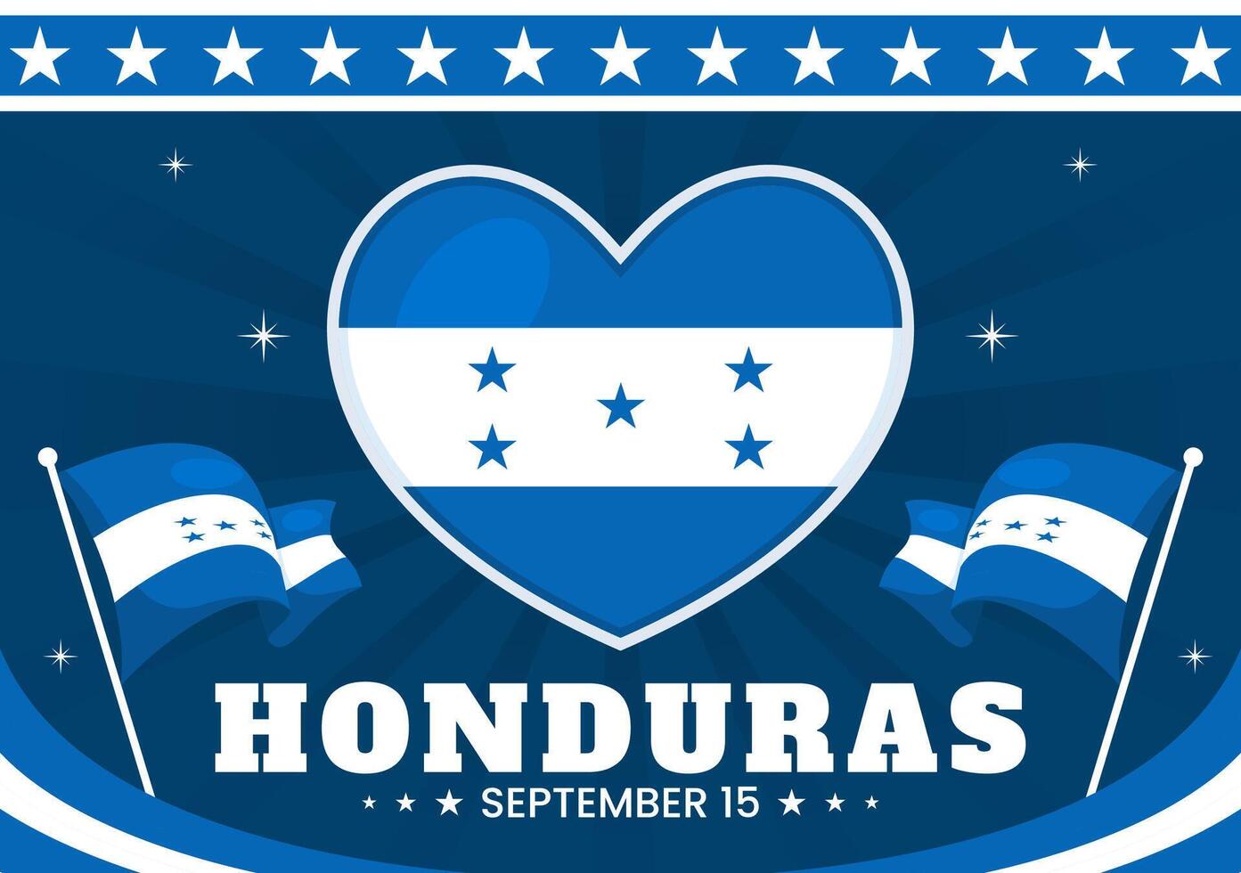 Happy Honduras Independence Day Illustration for September 15 with Waving Flag Background in National Holiday Flat Style Cartoon Design vector