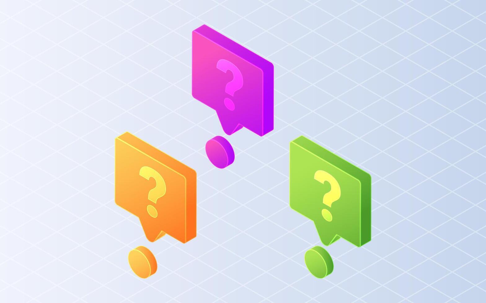 Isometric question mark. Message box question mark on white background vector