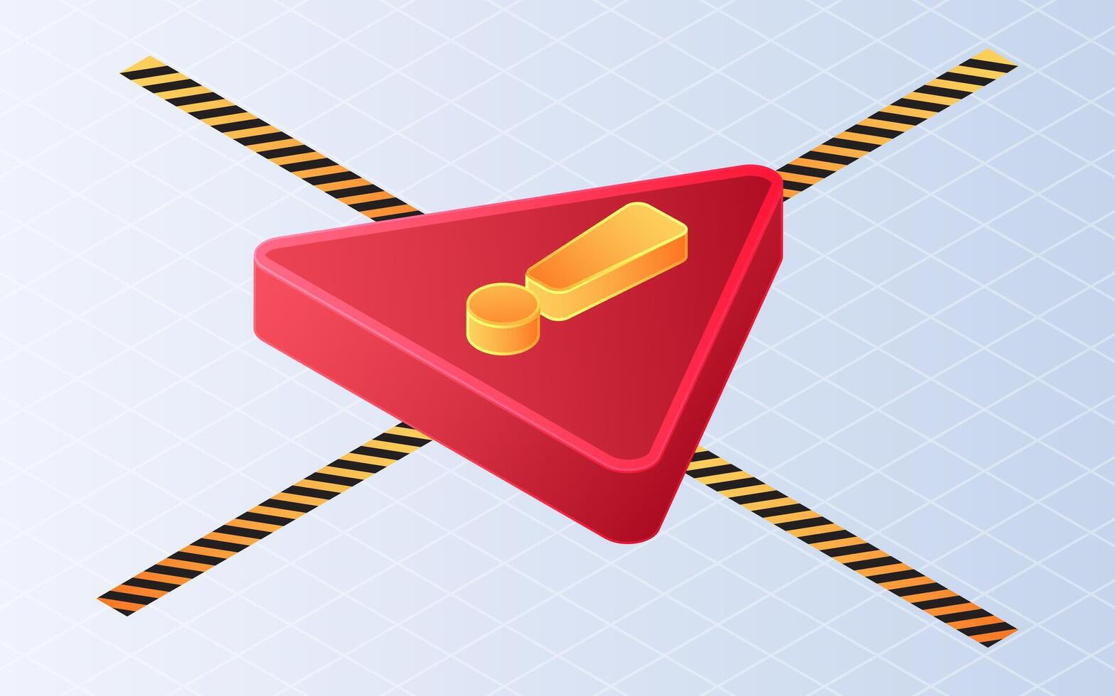 Isometric alert notifications. Emergency alarm on white background vector