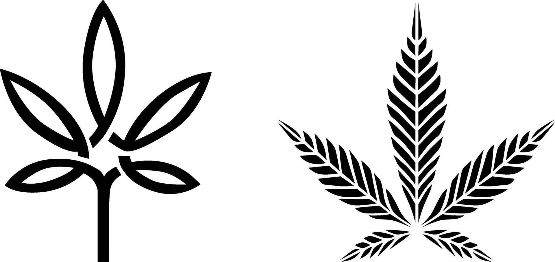 logo icon symbol weed isolated in a white background vector