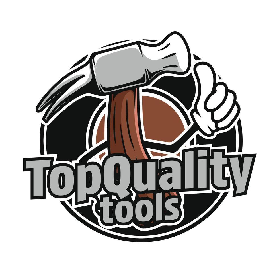 Top quality tools with hammer mascot vector