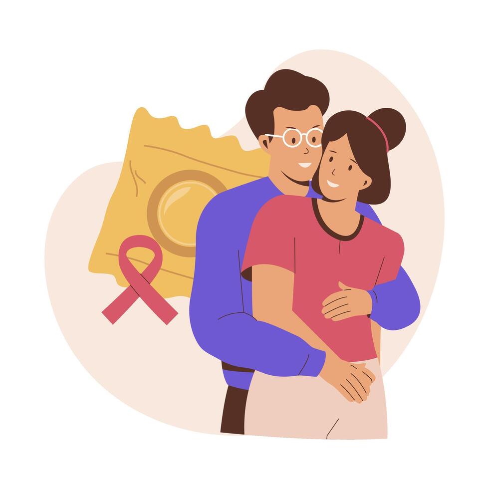 HIV protection concept illustration vector