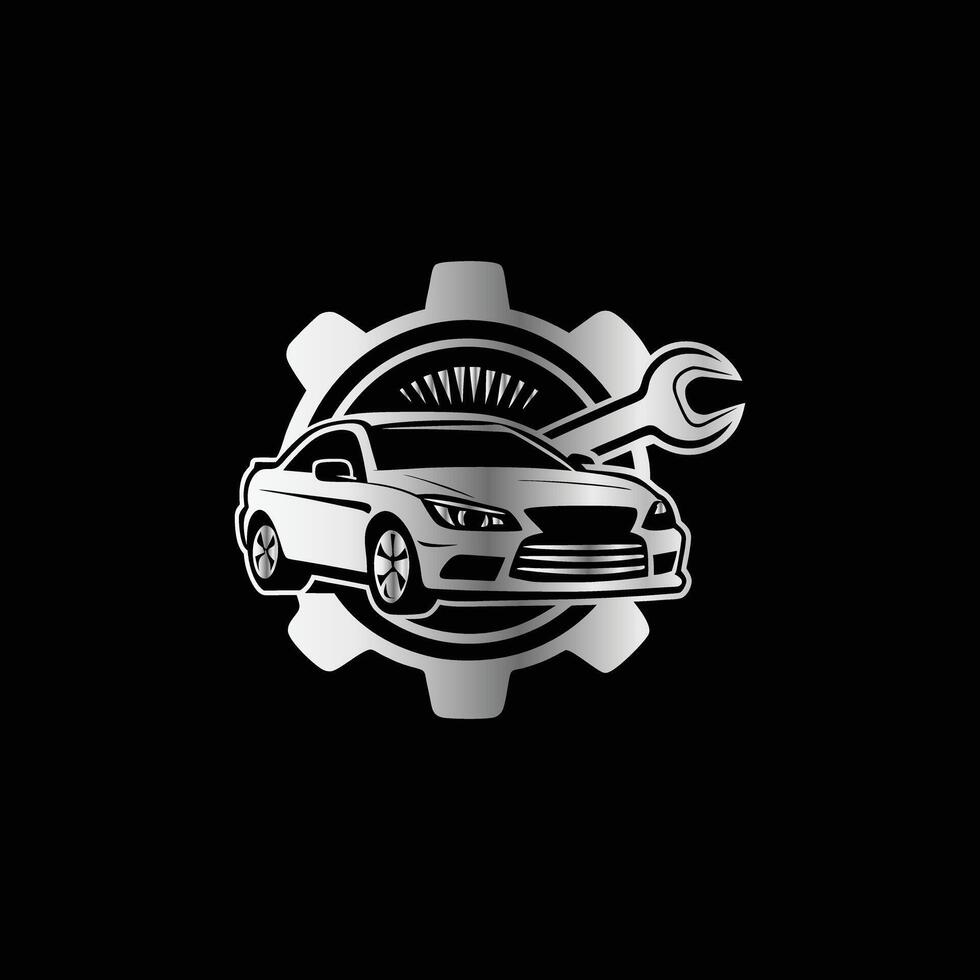 Auto Repair Service Icon Logo Design Template.Car Mechanic Logo Piston and Cog Wheel Gear Icon Logo Template Design Illustration. vector