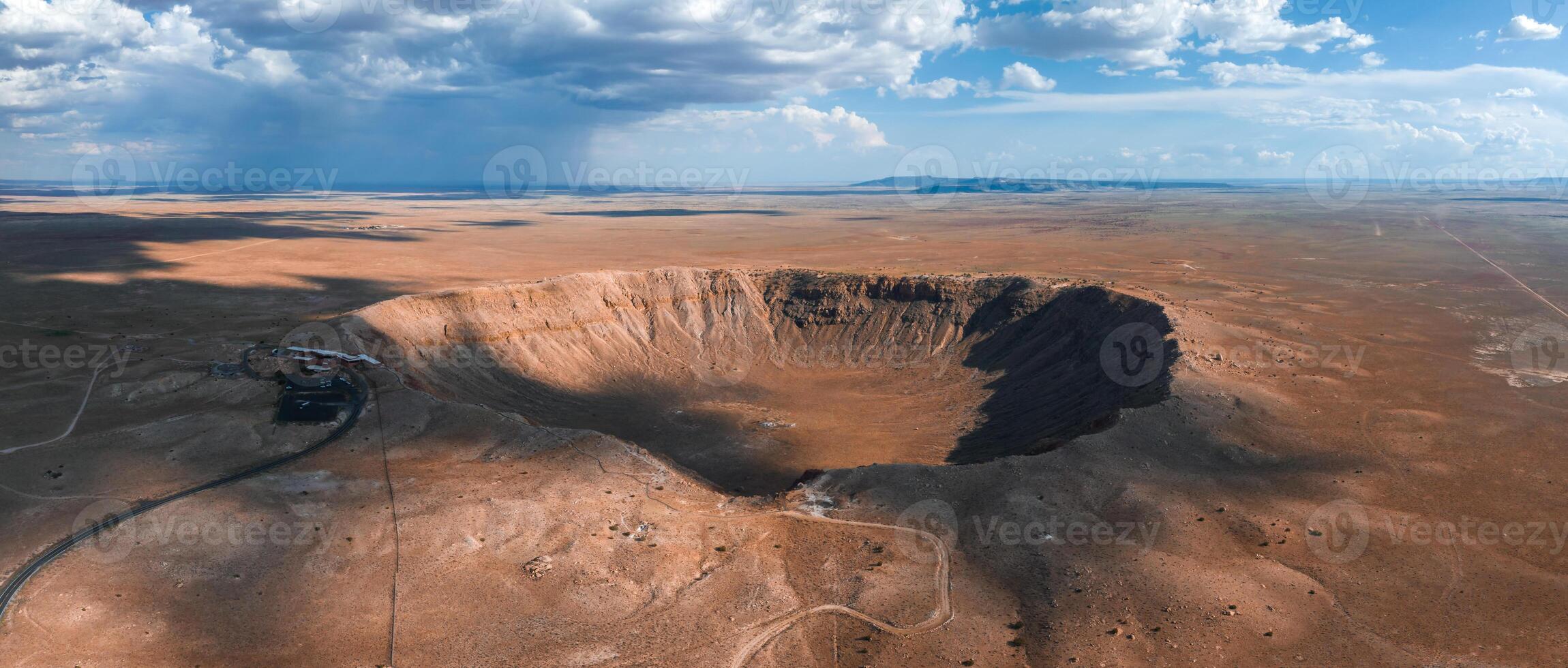 Aerial view of the Meteor Crater Natural Landmark at Arizona. photo