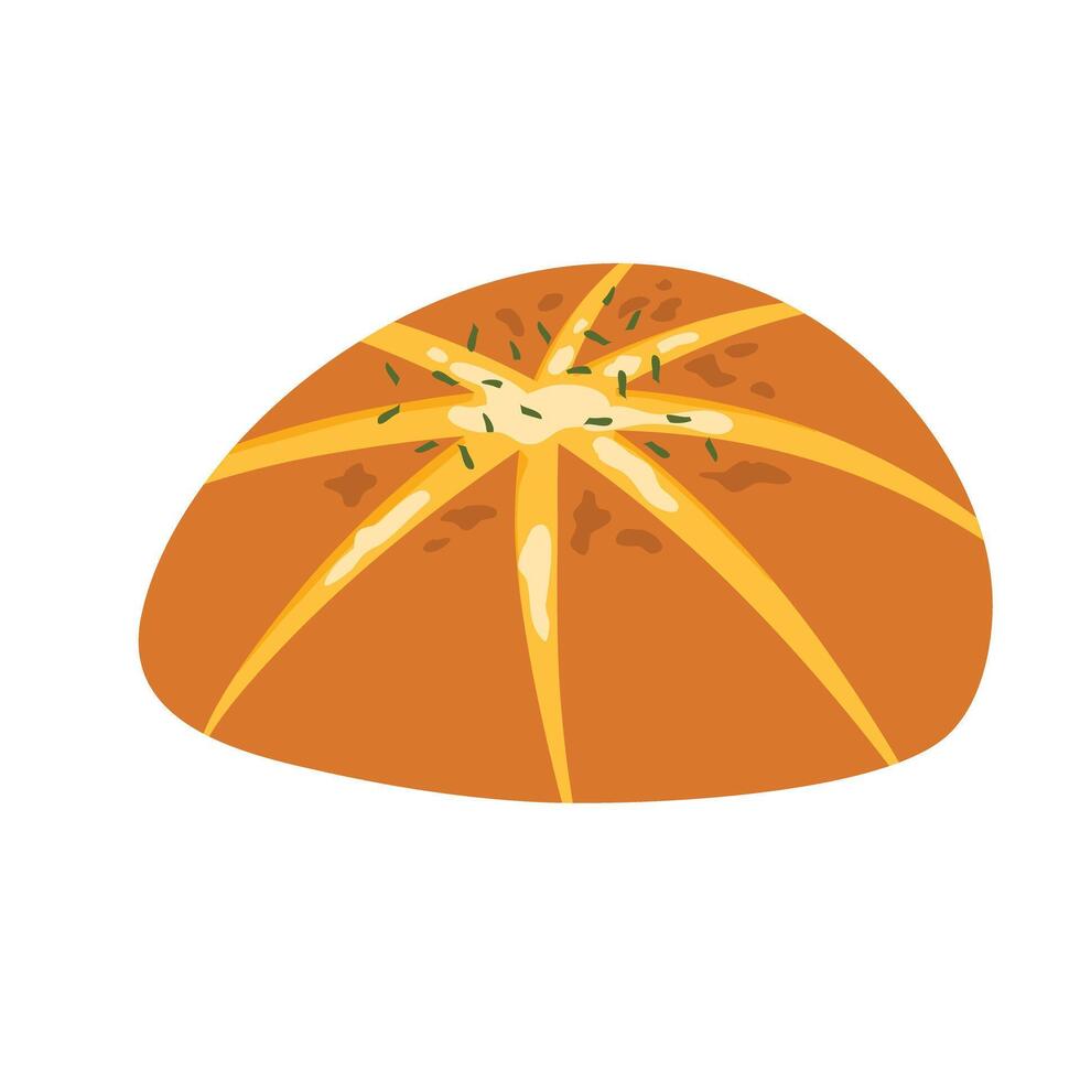 Korean Garlic Cream Cheese Bread vector