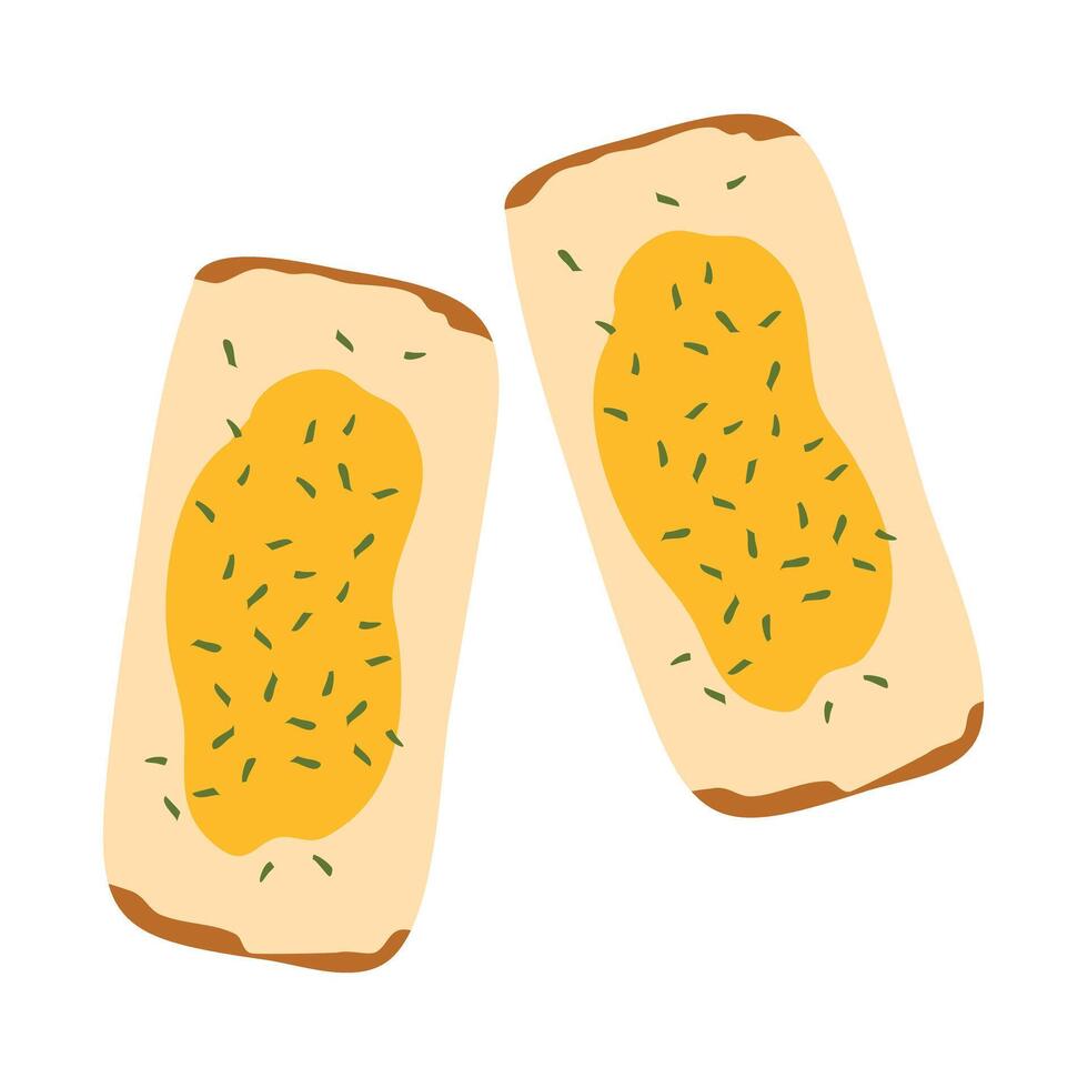 Garlic bread with cheese dish vector