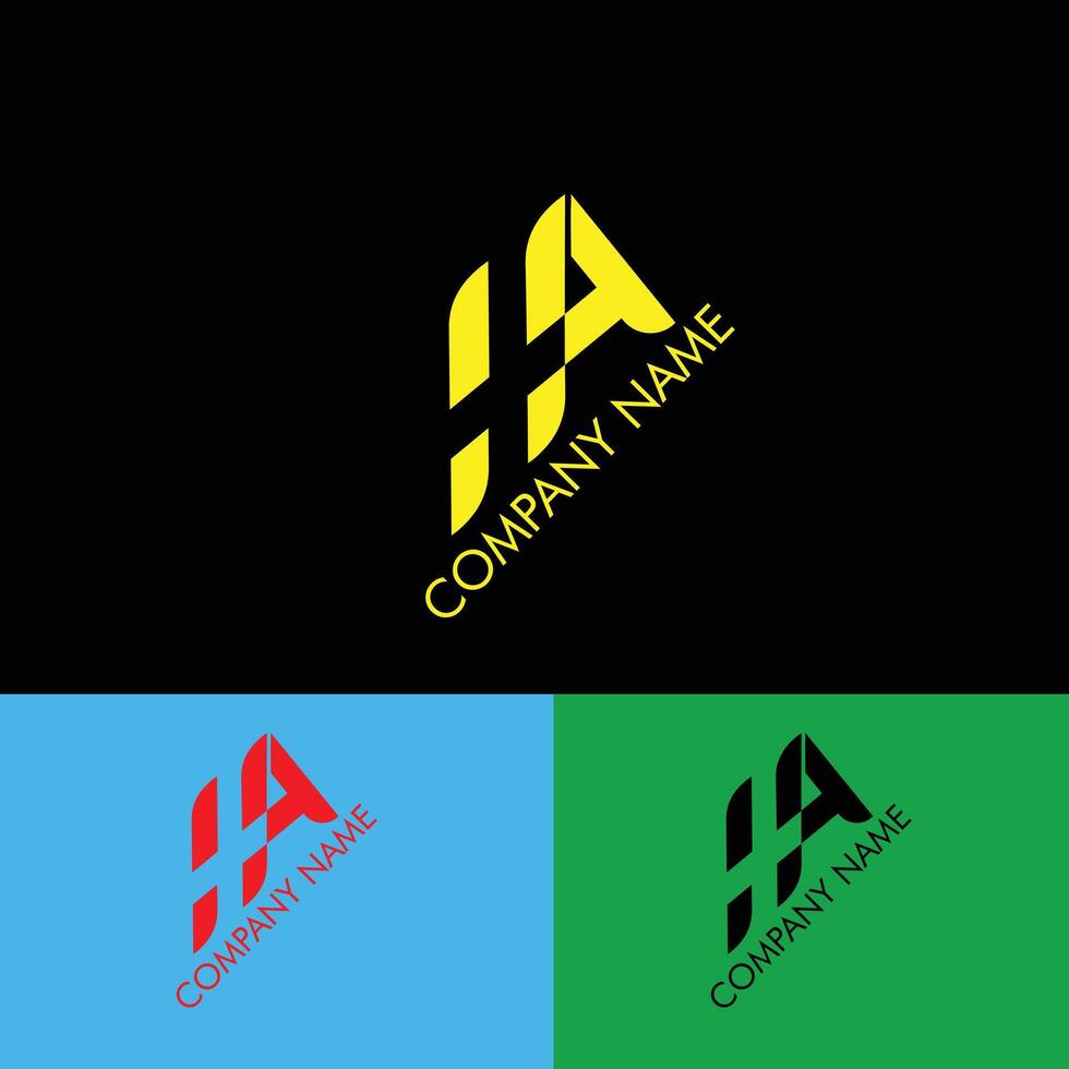 letter HA, IA logo with a plus icon for the health service business vector