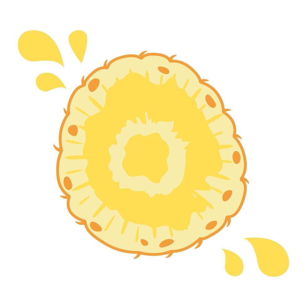 Sliced Fresh Pineapple Fruit Healthy Nutrition Illustration vector