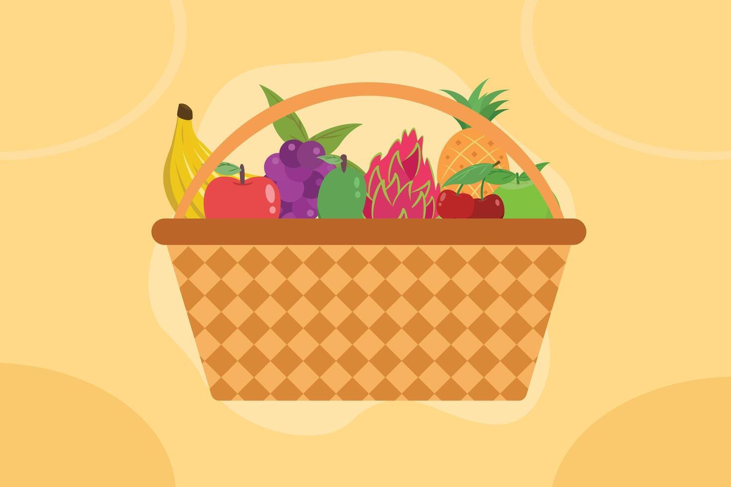 Fruits concept. Colored flat illustration isolated. vector