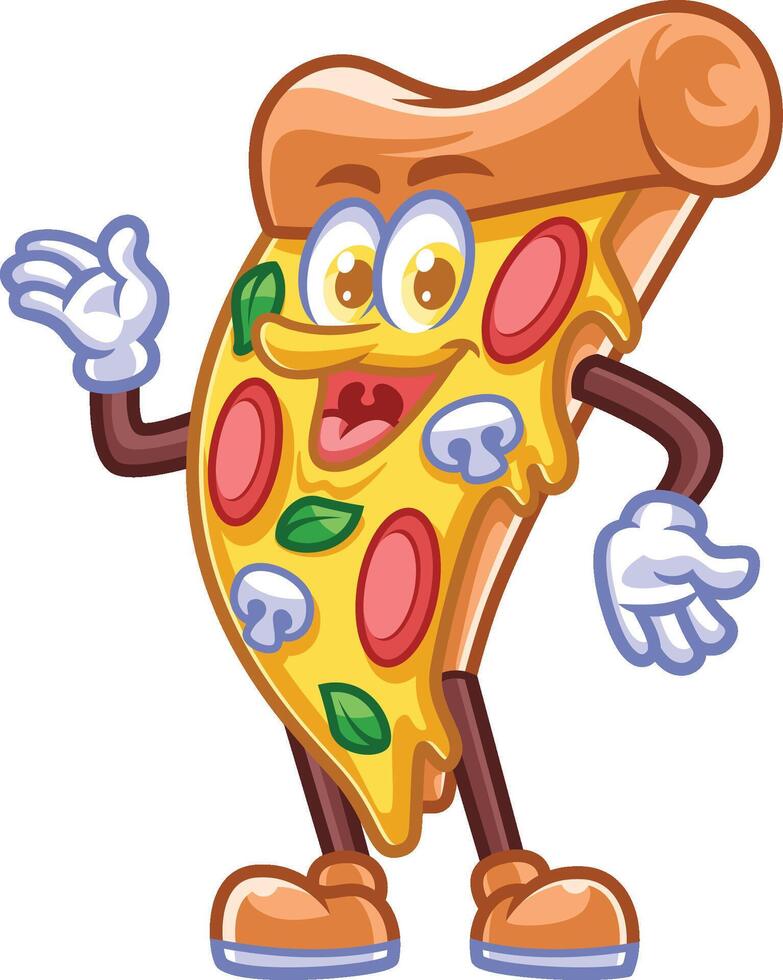 Friendly Pizza cartoon character vector