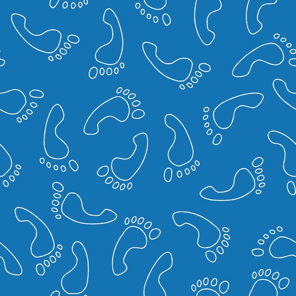 Outline Bunch of Footstep Seamless Pattern illustration Design vector