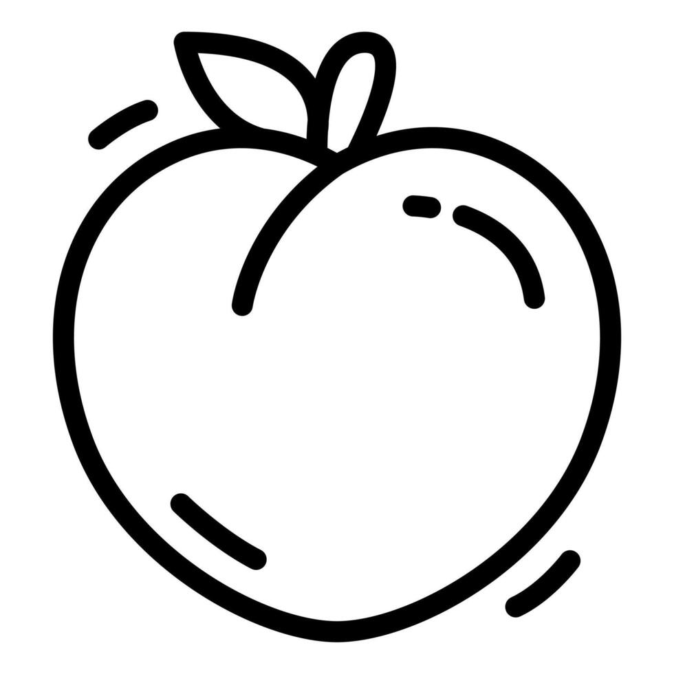 Peach Simple Line Icon Logo Symbol vector
