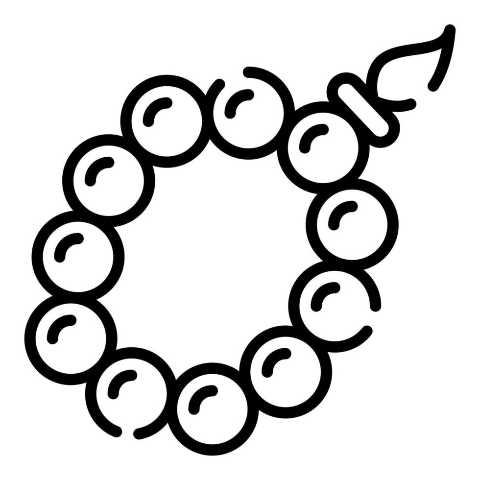 Islamic Bead for Praying Simple Line Icon Logo Symbol vector