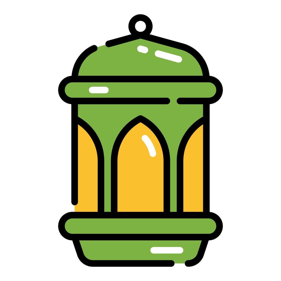 Arabic Lantern for Ramadan Simple Line Icon Logo Symbol vector