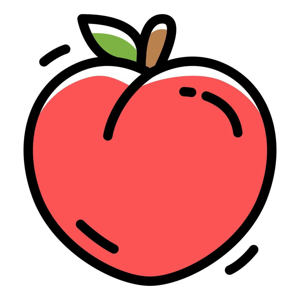 Peach Simple Line Icon Logo Symbol vector
